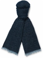 Johnstons of Elgin - Frayed Cashmere and Merino Wool-Blend Twill Scarf