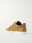 Christian Louboutin - Rantulow Orlato Grosgrain-Trimmed Suede Sneakers - Brown