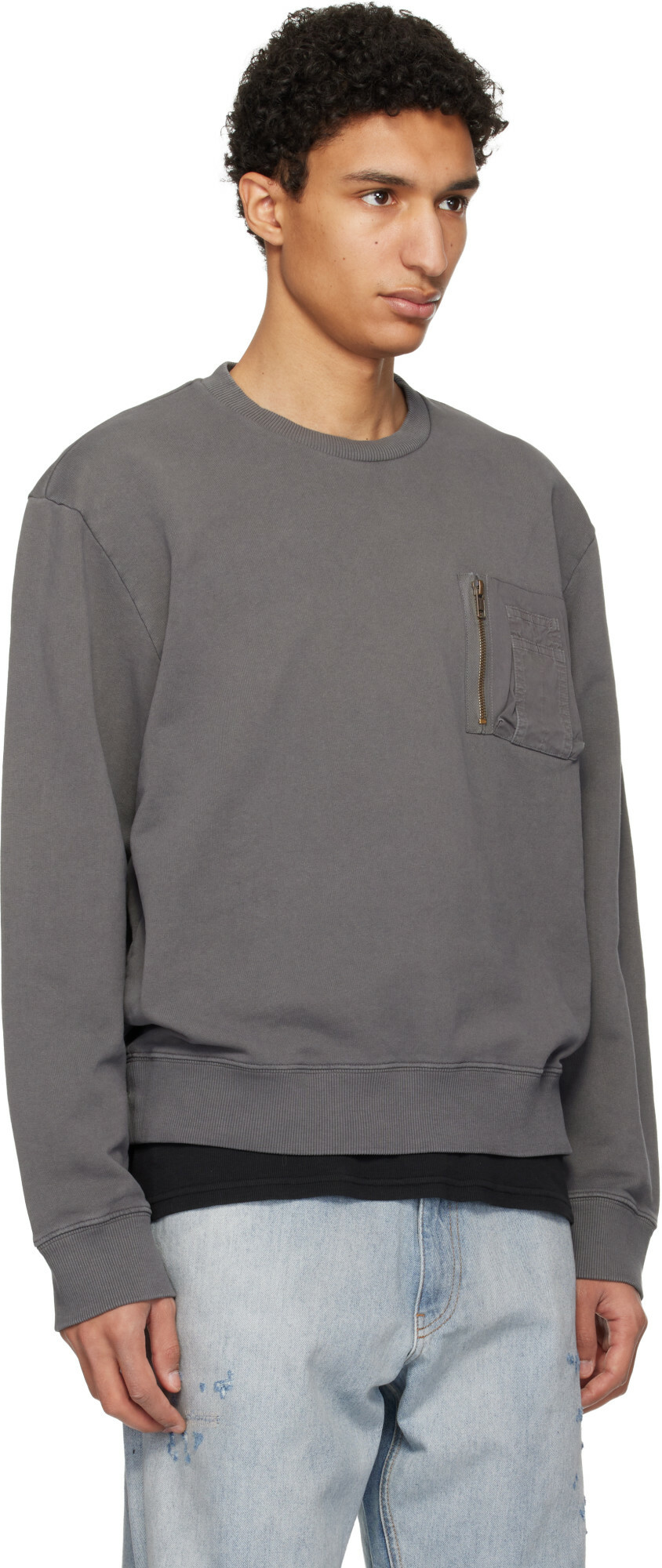 MM6 Maison Margiela Gray Utility Pocket Sweatshirt