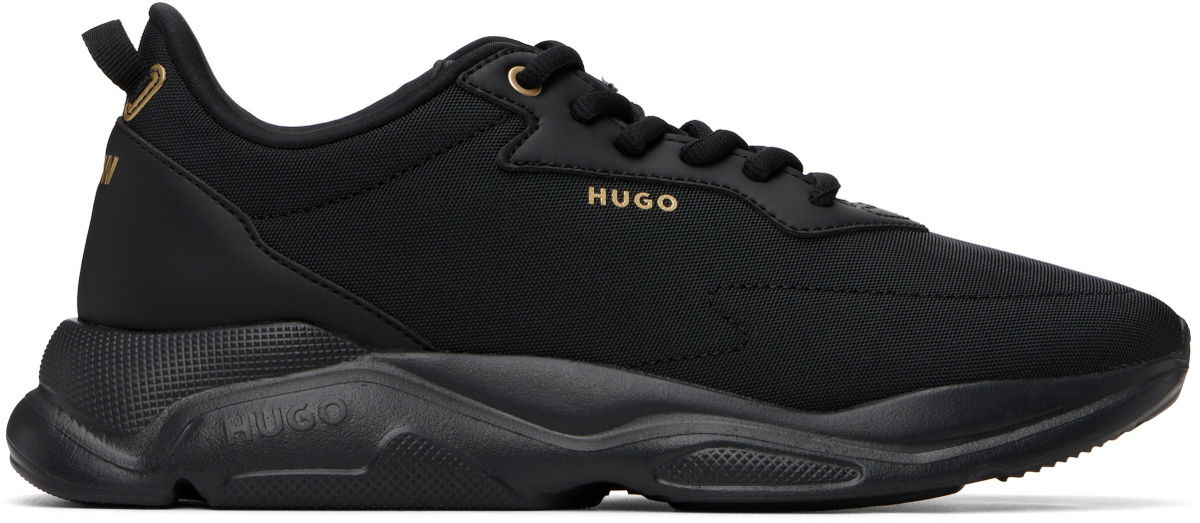 Hugo Black Logo Stamp Sneakers