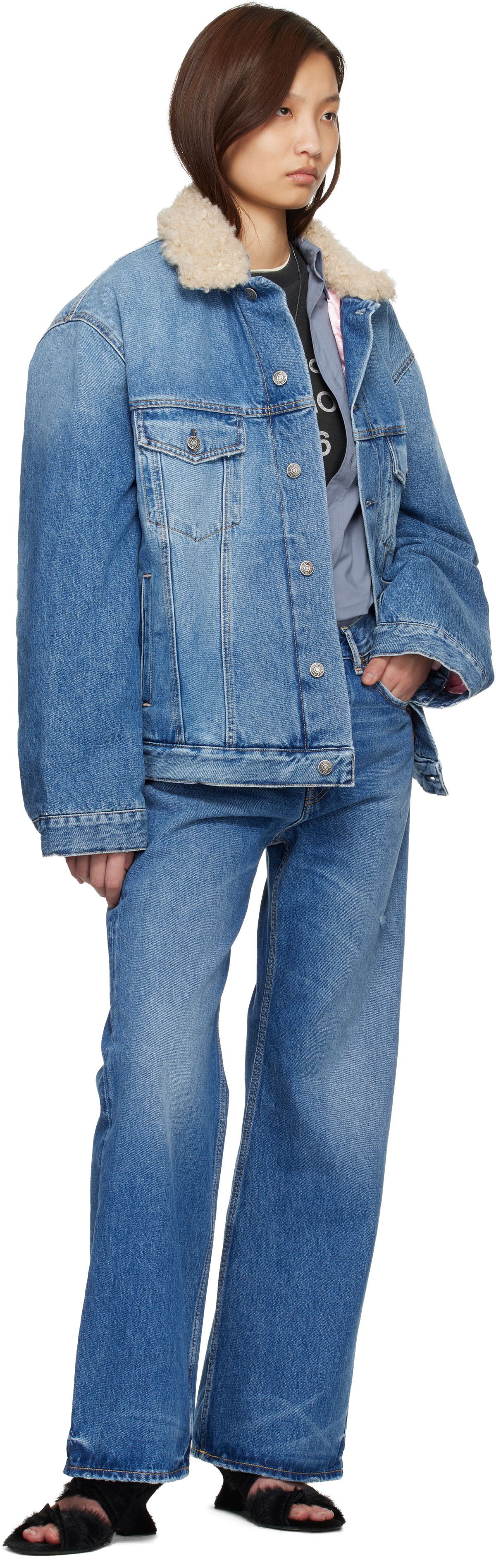 Acne Studios Blue Lined Denim Jacket