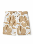 Canali - Straight-Leg Mid-Length Floral-Print Swim Shorts - Brown