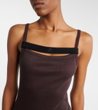 Courrèges Ribbed-knit cotton tank top