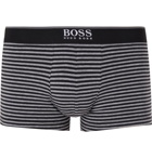 Hugo Boss - Striped Stretch-Cotton Boxer Briefs - Black