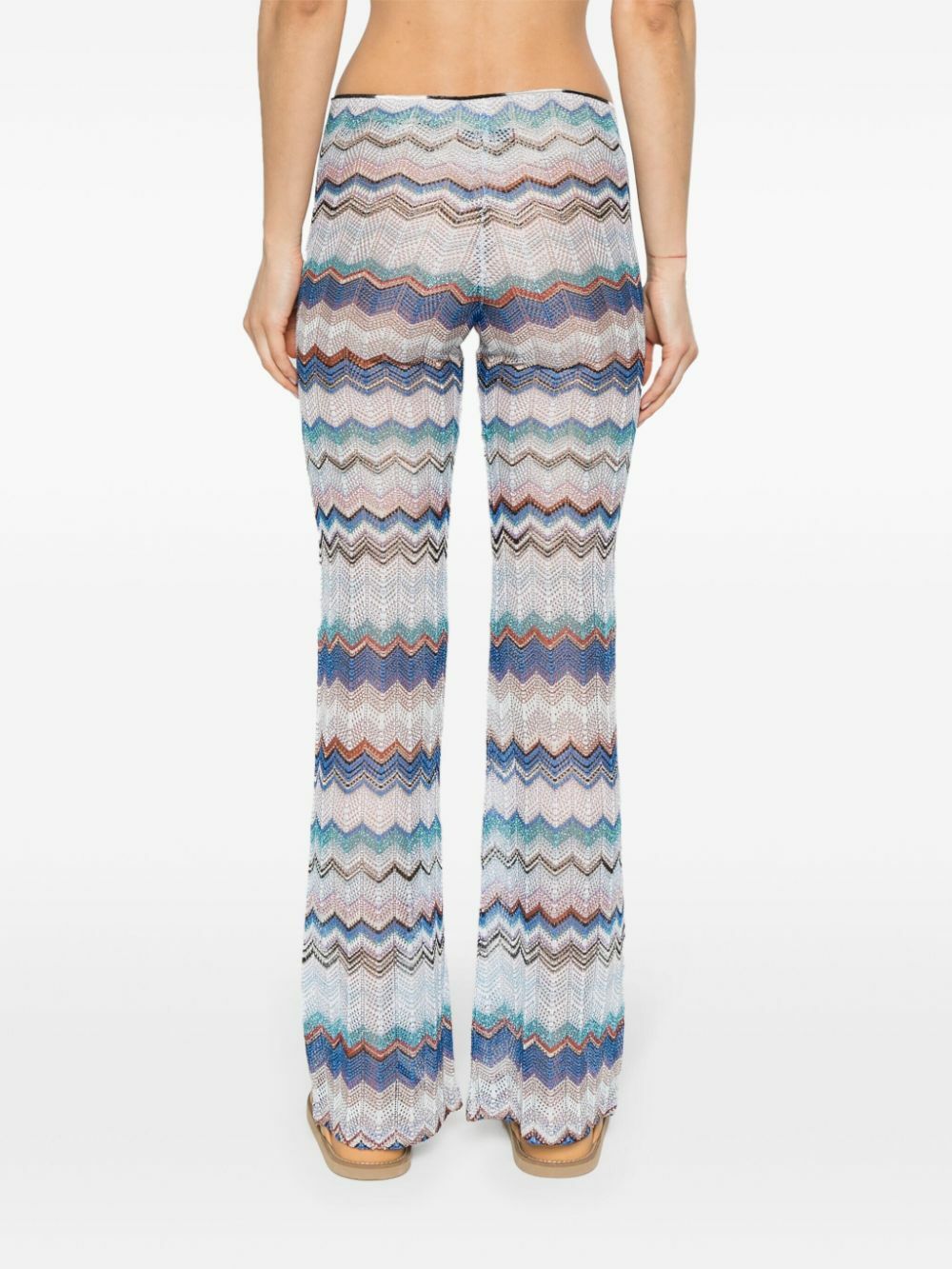 Missoni Blue Zigzag Crochet Flared Trousers Missoni