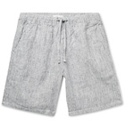 Onia - Noah Striped Linen Drawstring Shorts - Blue