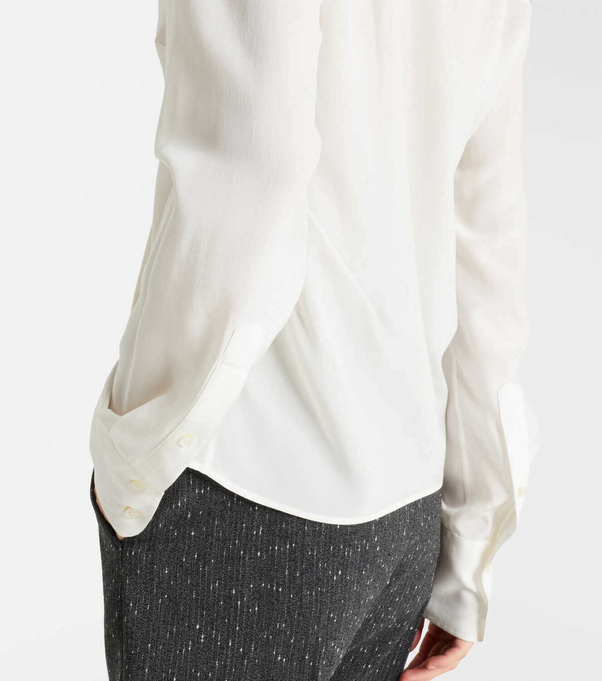 McQueen Tie-neck crêpe de chine blouse