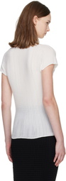 ISSEY MIYAKE White Wooly Pleats Top