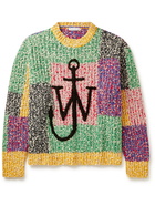 JW Anderson - Oversized Logo-Embroidered Ribbed-Knit Sweater - Multi