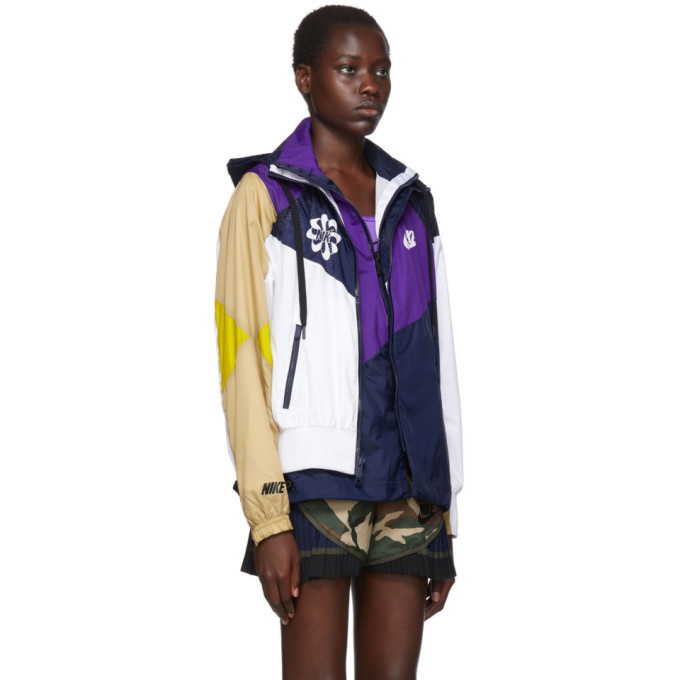 Nike Navy and Multicolor Sacai Edition NRG Ni-02 Hooded Anorak Nike