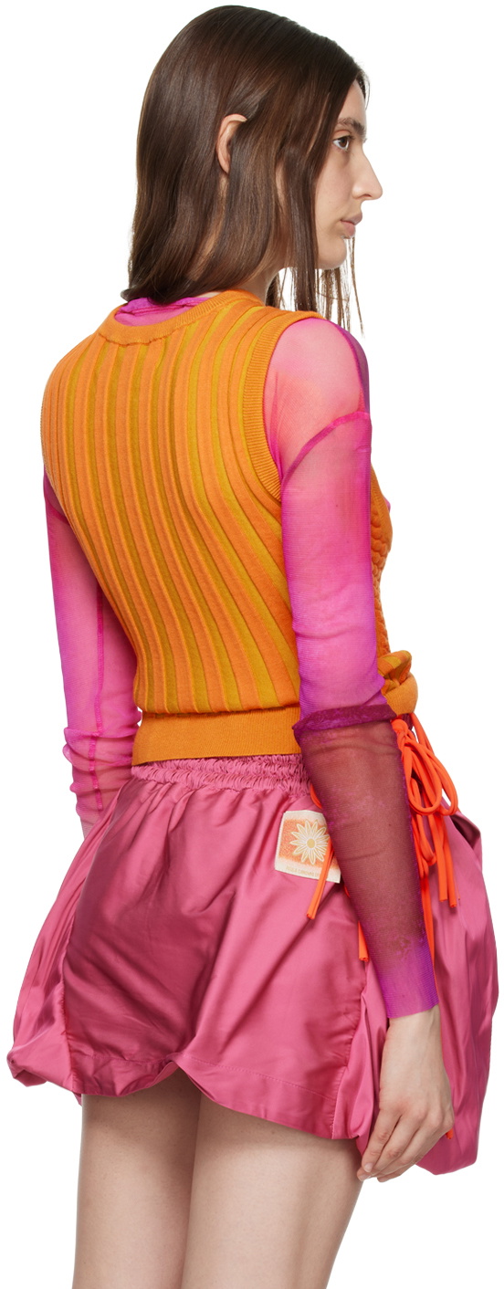 Paula Canovas Del Vas Orange Cutout Vest