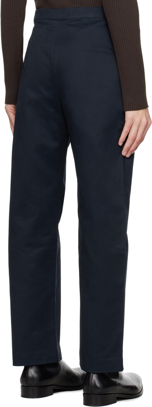 Carlota Barrera Navy Waistband Slit Trousers