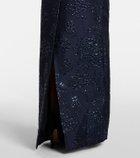 Carolina Herrera Fan floral jacquard gown