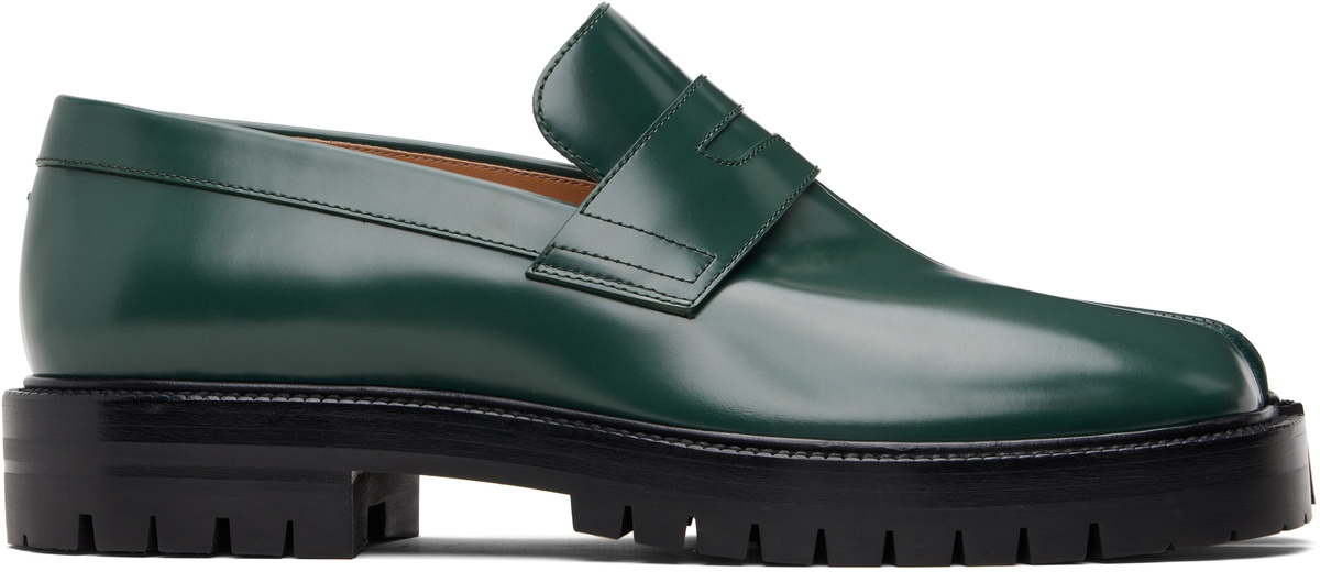 Maison Margiela Green Tabi Loafers Maison Margiela