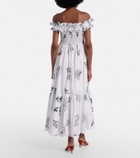Poupette St Barth Suzanne shirred cotton muslin maxi dress
