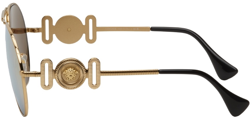 Versace Gold Medusa Biggie Aviator Sunglasses
