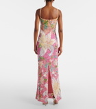 Là Fuori Floral sequined gown