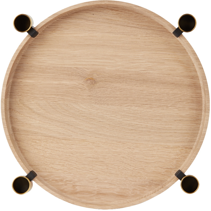 Applicata Brass & Oak Luna Maxi Candle Holder