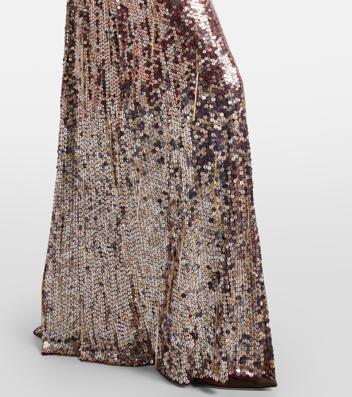 Jenny Packham Phara embellished fringed gown