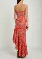 Etro Printed Asymmetric Chiffon Maxi Dress Multicoloured