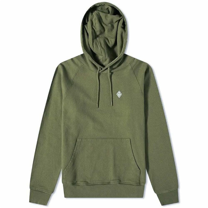 Photo: Pas Normal Studios Men's Off-Race Patch Hoody in Dusty Olive