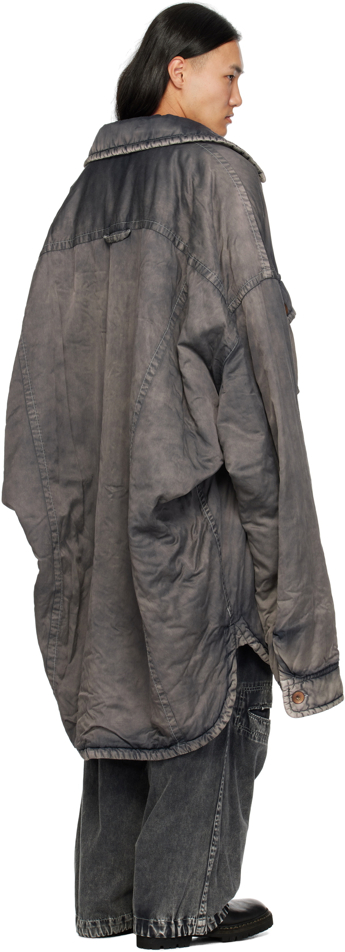 Maison MIHARA YASUHIRO Gray Distressed Huge Puffer Shirt