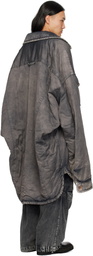 Maison MIHARA YASUHIRO Gray Distressed Huge Puffer Shirt