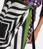 Dries Van Noten Printed silk wrap skirt