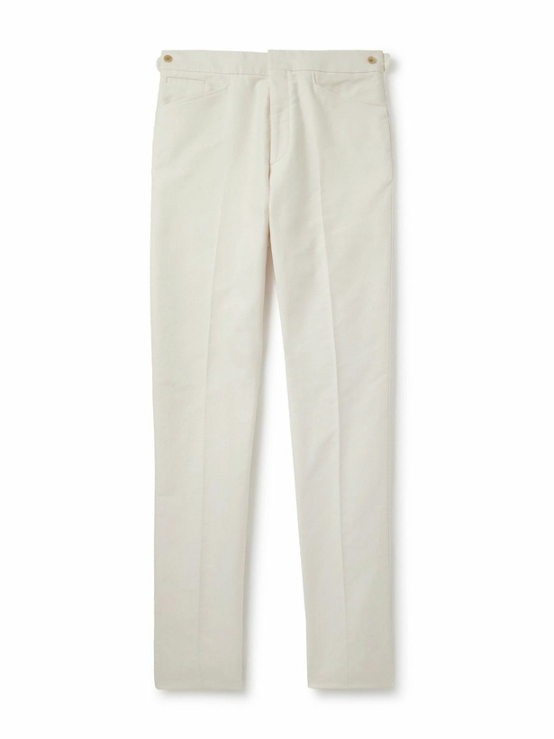 Photo: Ralph Lauren Purple label - Slim-Leg Cotton-Moleskin Trousers - Neutrals
