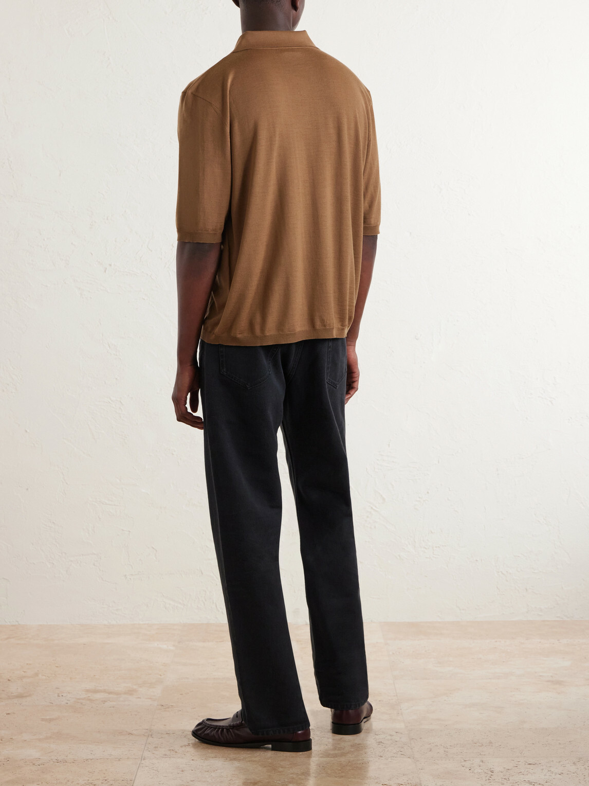 SAINT LAURENT - Wool Polo Shirt - Brown