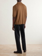 SAINT LAURENT - Wool Polo Shirt - Brown