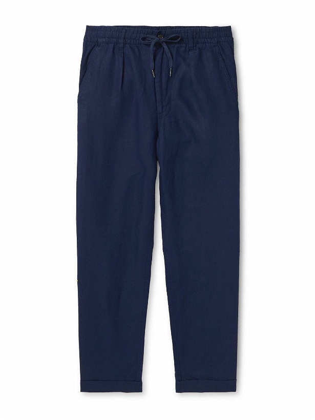 Photo: Polo Ralph Lauren - Straight-Leg Linen Drawstring Trousers - Blue