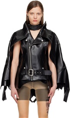 Junya Watanabe Black Biker Faux-Leather Vest