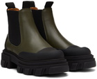 GANNI Green Low Chelsea Boots