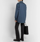 Balenciaga - Oversized Button-Down Collar Logo-Print Checked Cotton-Poplin Shirt - Green