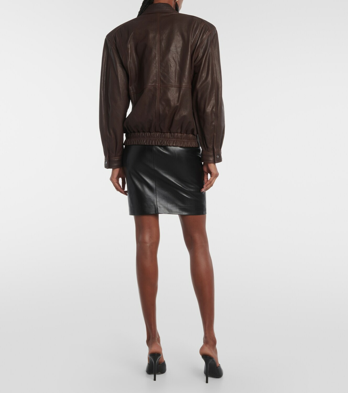 レザージャケット・コート SAINT LAURENT DARK BROWN LEATHER JACKET SAINT LAURENT Oversized double-breasted paneled leather