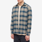 Portuguese Flannel Men's Bazzar Check Shirt in Beige/Aqua