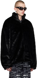 Balenciaga Black Ski Faux-Fur Jacket