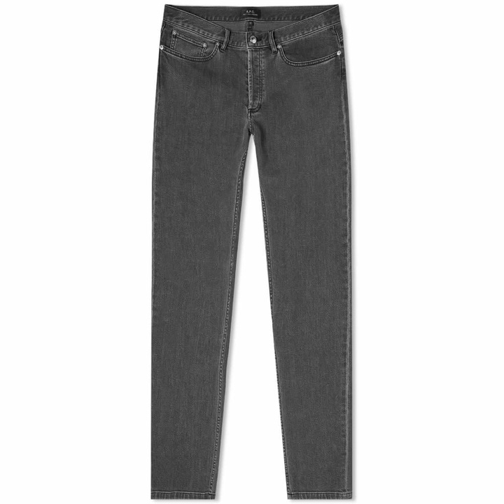 Photo: A.P.C. Men's Petit New Standard Jean in Washed Black Stretch