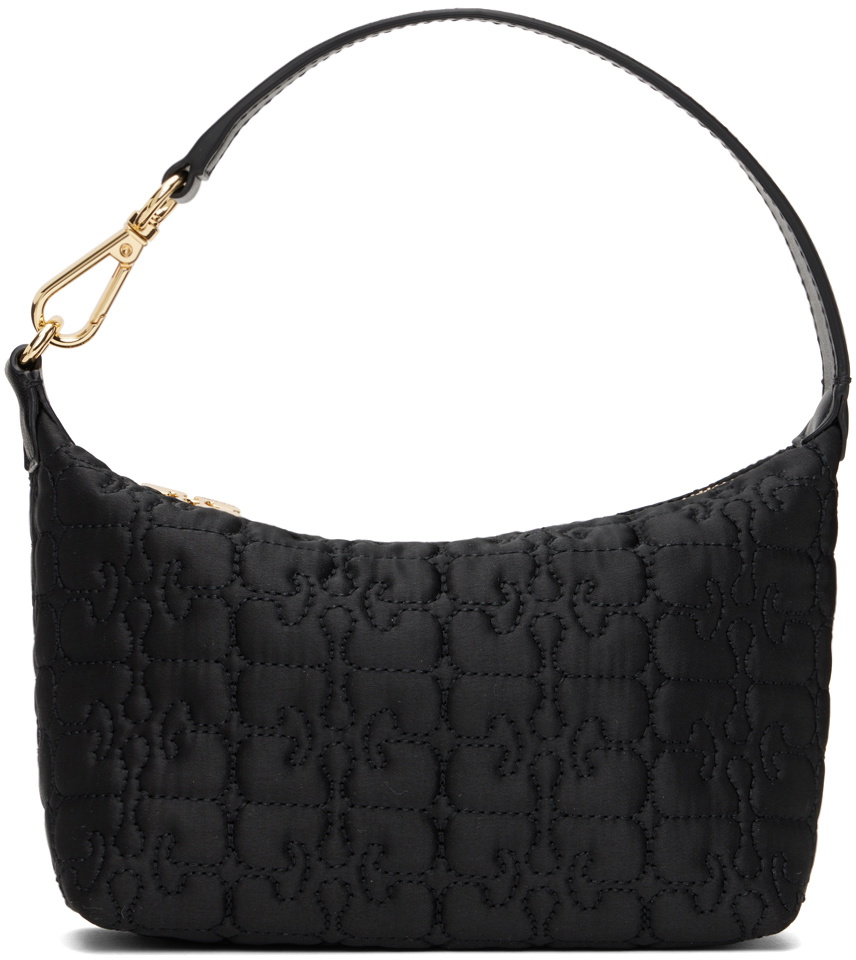 GANNI Black Small Butterfly Pouch Satin Bag GANNI GANNI Black Small Butterfly Pouch Satin Bag GANNI