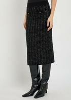 Veronica Beard Corbin Sequin-embellished Knit Midi Skirt Black