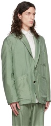 Ermenegildo Zegna Couture Green Silk Blazer