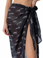 MC2 Saint Barth Woman Silk Voile Long Pareo Oasi With Animalier Print