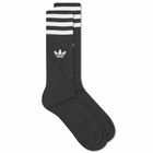 Adidas Men's Solid Crew Sock in Black