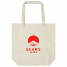 BEAMS JAPAN Tote in White/Red