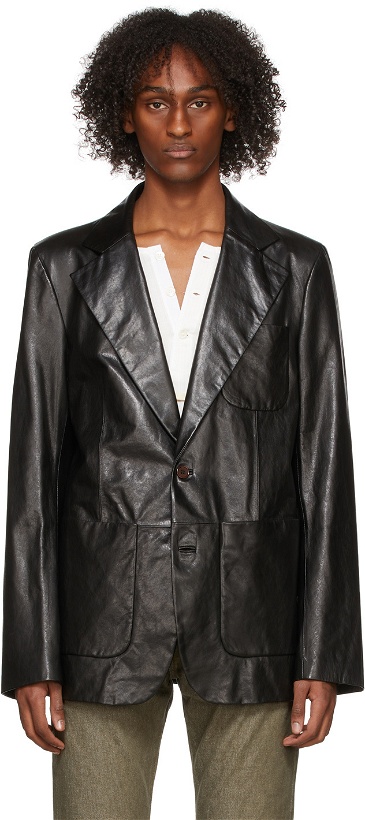 Photo: Acne Studios Black Leather Suit Jacket