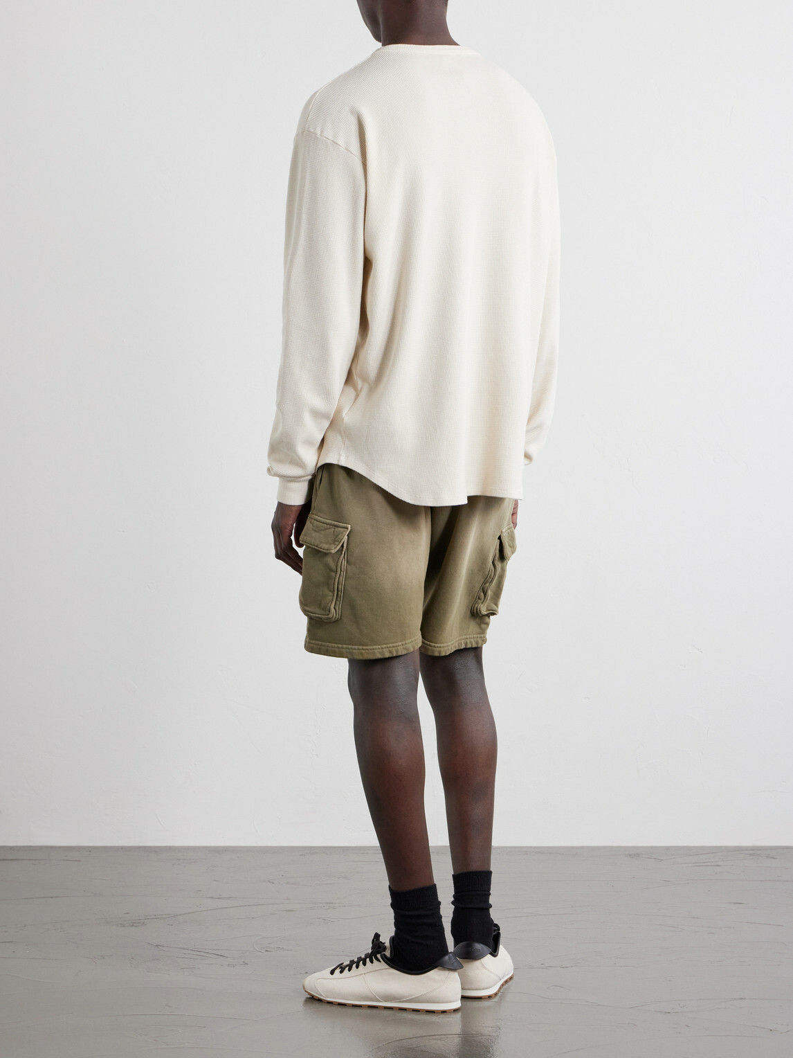 Les Tien - Thermal Baseball Cotton-Jersey Hem Tee - Neutrals