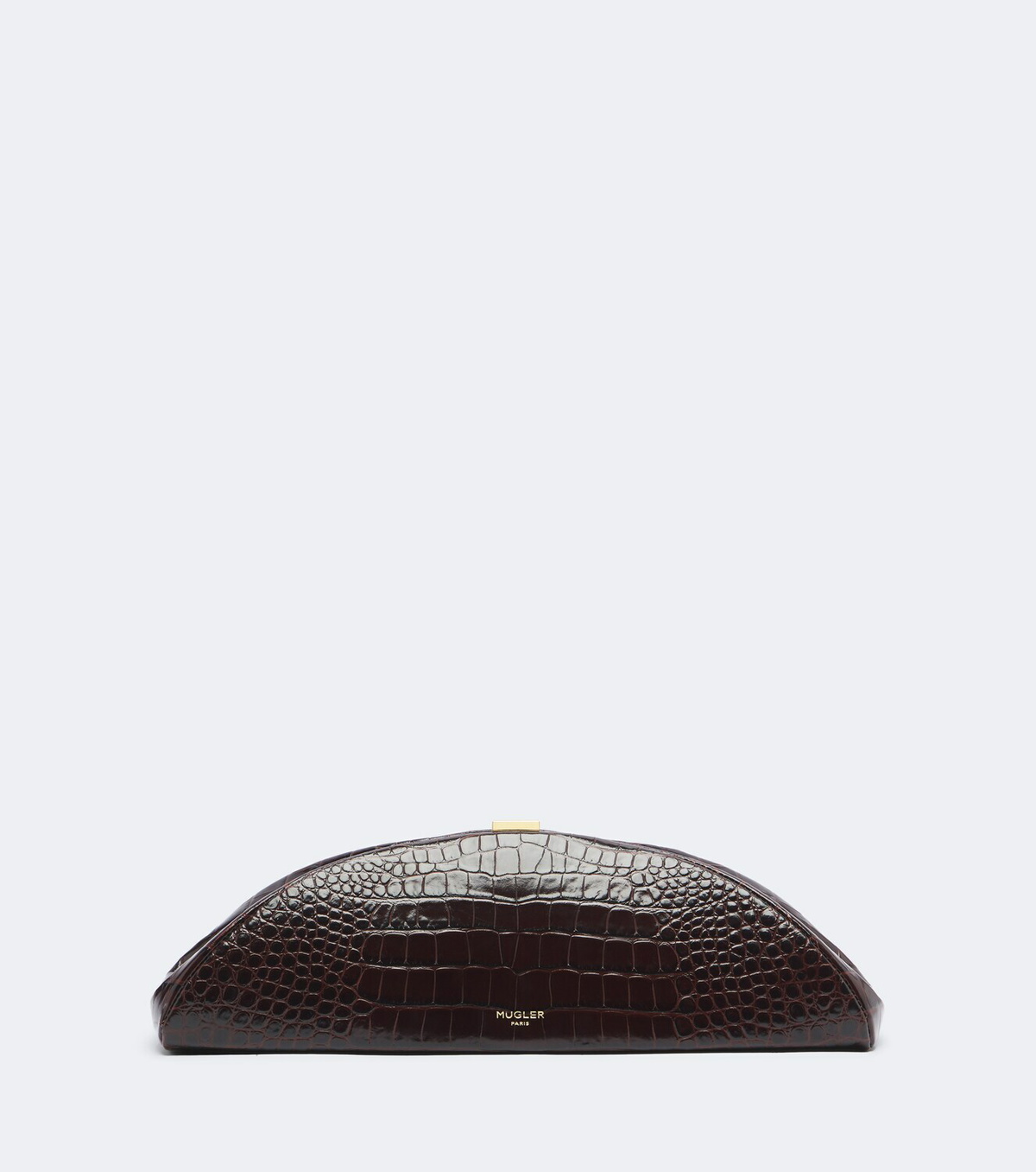 Mugler Lua croc-effect leather clutch