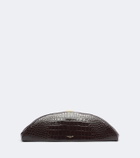Mugler Lua croc-effect leather clutch