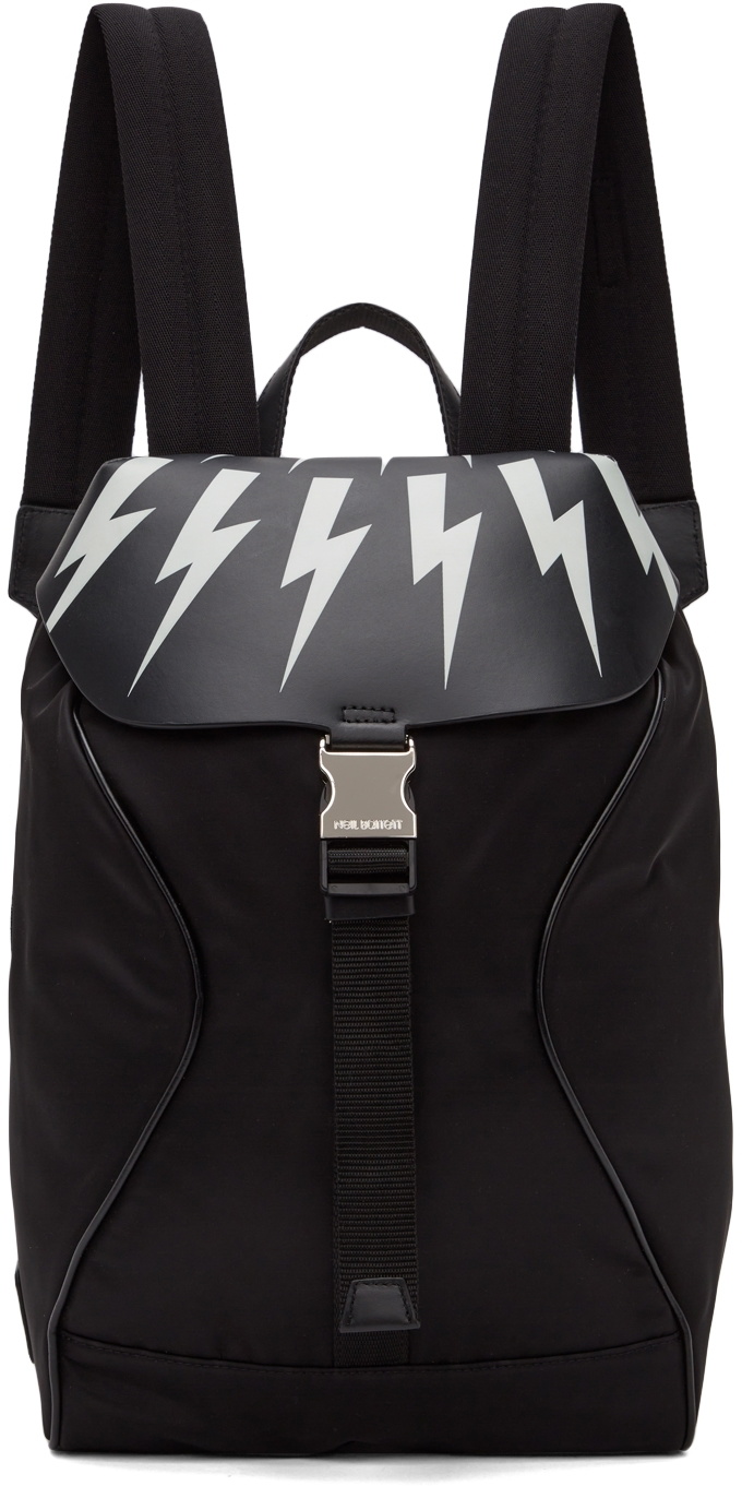 Photo: Neil Barrett Black Fair Isle Thunderbolt Backpack